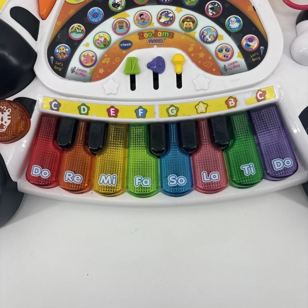 VTech Zebra Piano Zoo Jamz Toddler Learning Toy -‎ Lights & Sounds Works Great!